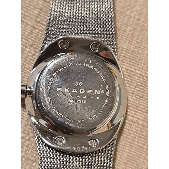 Vintage Skagen Denmark Wristwatch Diamond Silver Women Needs New Band & BATTERY main image 8